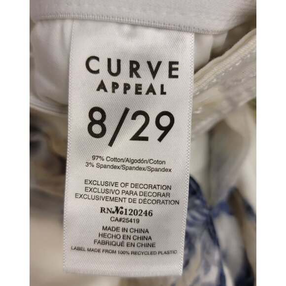 Curve Appeal Jeans Womens 8/29 White Pants Stretch Denim Ladies 28x27.5 NEW - Picture 4 of 6